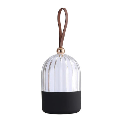 Golden Lighting Lunari 9in Integrated LED Table Lamp | Modern Matte Black and Clear Acrylic | Bedroom & Home Office | Model 2253-4 BLK