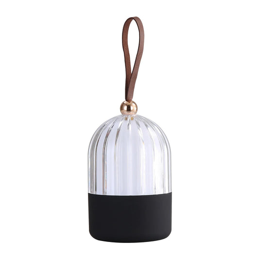Golden Lighting Lunari 9in Integrated LED Table Lamp | Modern Matte Black and Clear Acrylic | Bedroom & Home Office | Model 2253-4 BLK