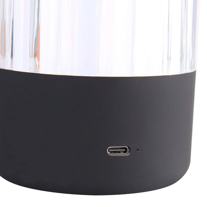 Golden Lighting Lunari 9in Integrated LED Table Lamp | Modern Matte Black and Clear Acrylic | Bedroom & Home Office | Model 2253-4 BLK