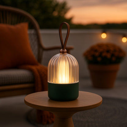 Golden Lighting Lunari 9in Integrated LED Table Lamp | Modern Matte Green and Clear Acrylic | Bedroom & Home Office | Model 2253-4 GRN