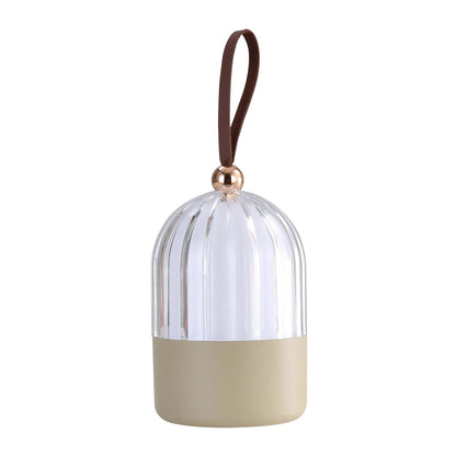 Golden Lighting Lunari 9in Portable LED Table Lamp | Modern Matte White and Clear Acrylic | Bedroom & Home Office | Model 2253-4 WHT