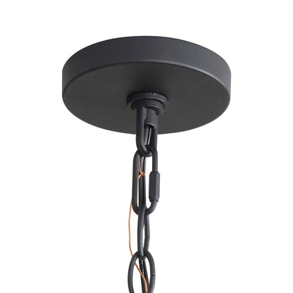 Golden Lighting Weavelight 24in 5-Light Pendant | Bohemian Natural Black and Maple All-Weather Wicker | Kitchen Island | Model 3000-5P NB-MAW