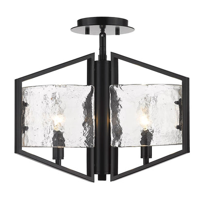 Golden Lighting Varsha 3 Light Semi-Flush Mount, Matte Black