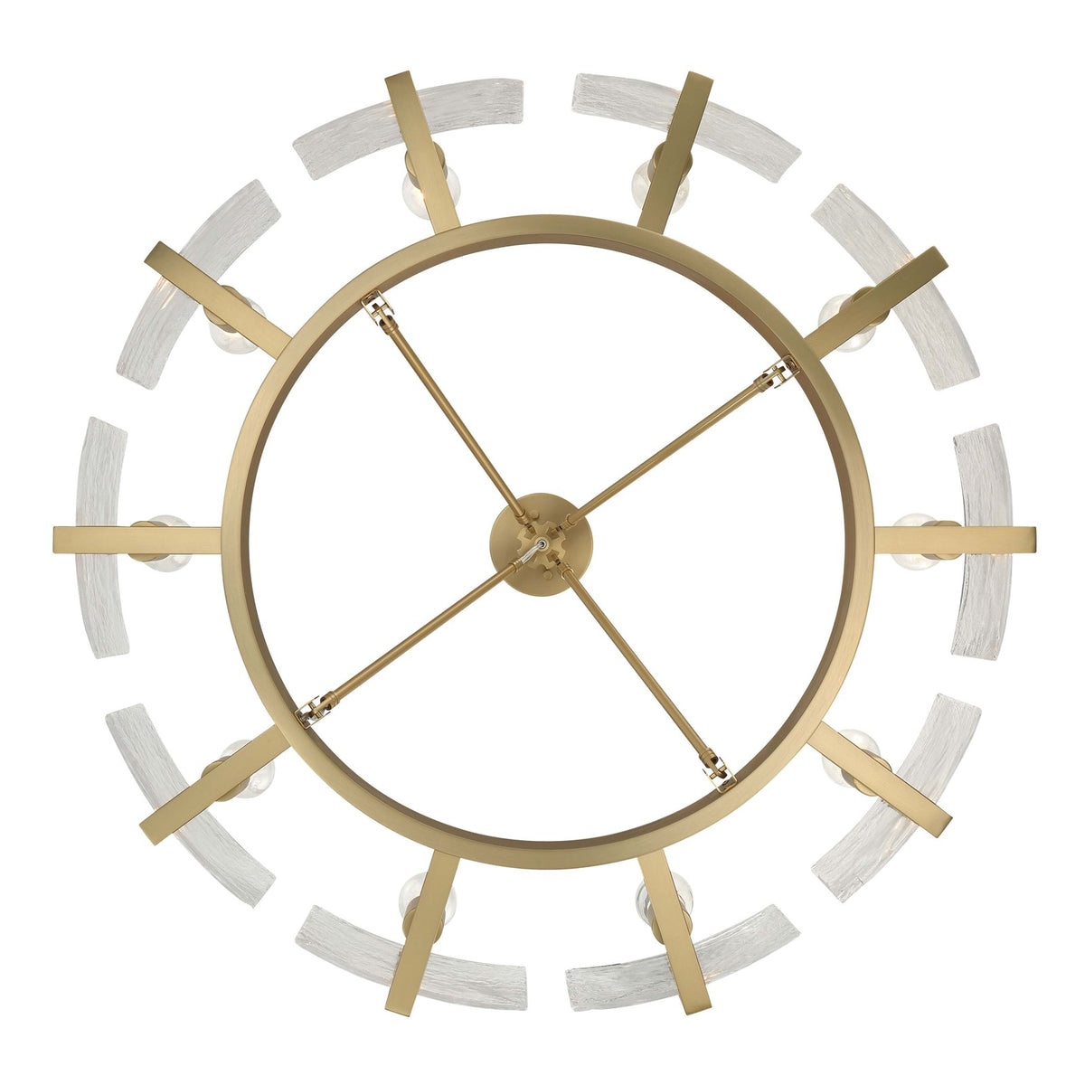 Golden Lighting Aenon 10-Light Semi-Flush Mount | Rustic Brushed Champagne Brass and Hammered Water Glass | Dining Room | Model 3164-10SF BCB-HWG