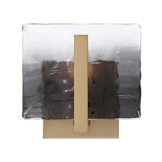 Golden Lighting Aenon 1-Light Wall Sconce | Rustic Brushed Champagne Brass and Smoky Water Glass | Hallway & Bathroom | Model 3164-1W BCB-SWG