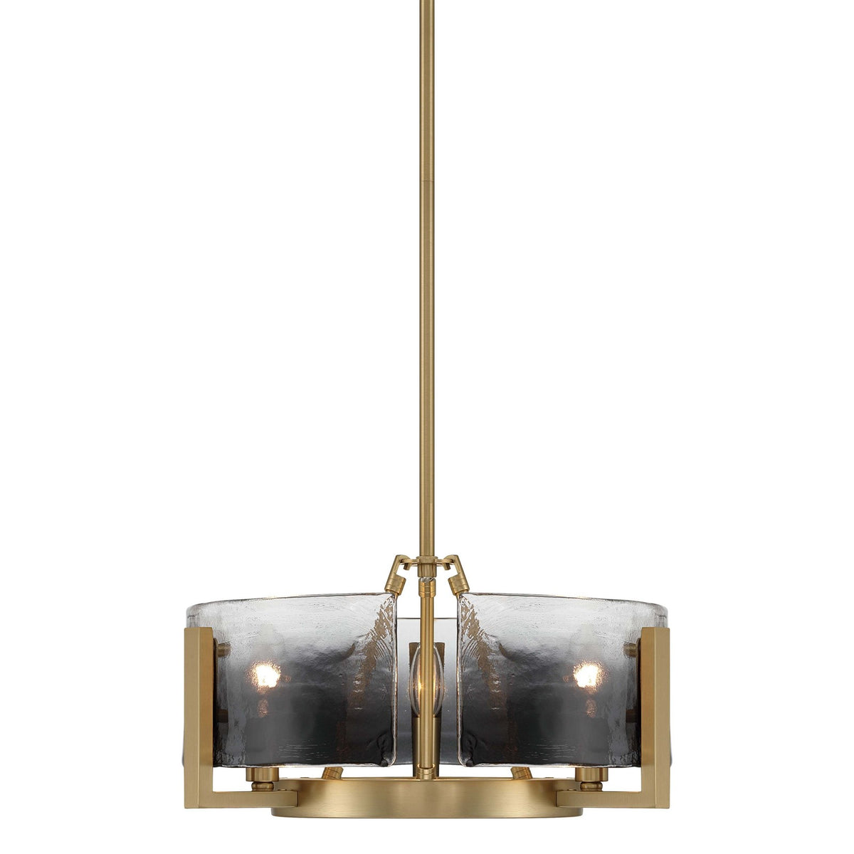Golden Lighting Aenon 16.5in 3-Light Chandelier | Rustic Lodge Brushed Champagne Brass and Smoky Water Glass | Dining Room | Model 3164-3 BCB-SWG