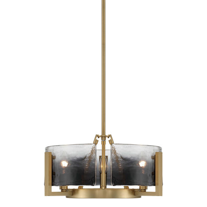 Golden Lighting Aenon 16.5in 3-Light Chandelier | Rustic Lodge Brushed Champagne Brass and Smoky Water Glass | Dining Room | Model 3164-3 BCB-SWG
