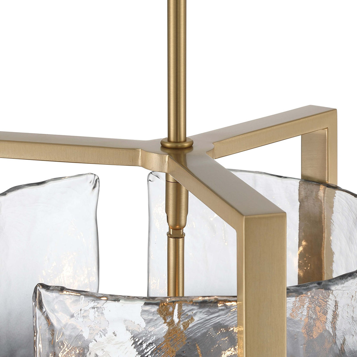 Golden Lighting Aenon 13in 3-Light Pendant | Rustic Brushed Champagne Brass and Smoky Water Glass | Kitchen Island & Dining | Model 3164-3P BCB-SWG