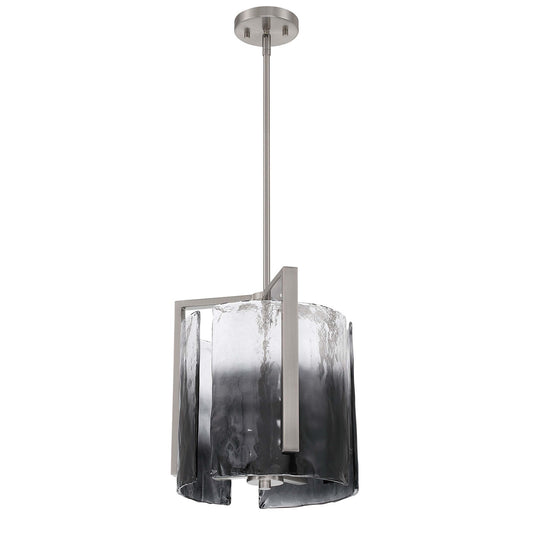 Golden Lighting Aenon 13in 3-Light Pendant | Rustic Pewter and Smoky Water Glass | Kitchen Island & Dining Room | Model 3164-3P PW-SWG