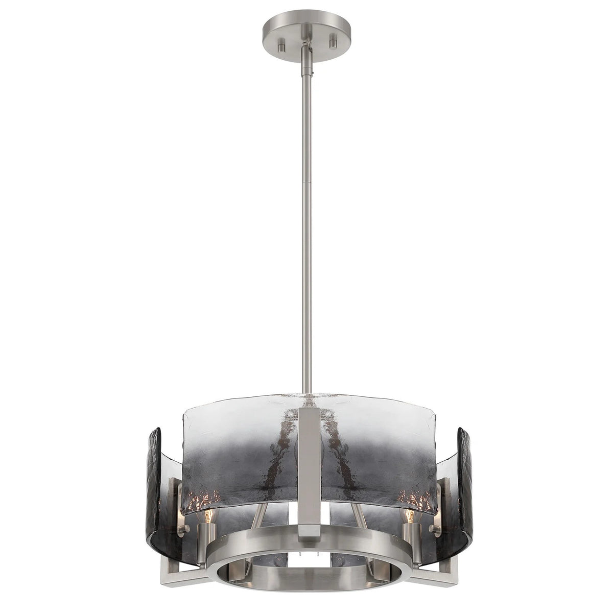 Golden Lighting Aenon 16in 3-Light Chandelier | Rustic Pewter and Smoky Water Glass | Dining Room & Foyer | Model 3164-3 PW-SWG