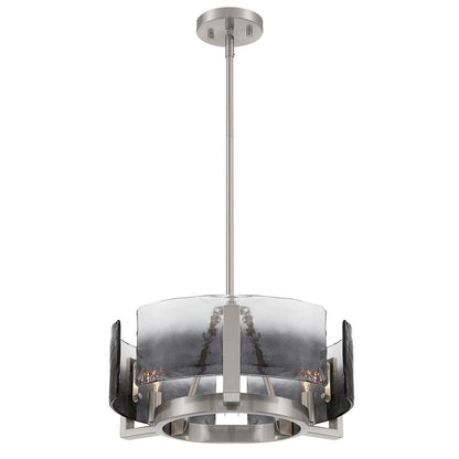Golden Lighting Aenon 16in 3-Light Chandelier | Rustic Pewter and Smoky Water Glass | Dining Room & Foyer | Model 3164-3 PW-SWG