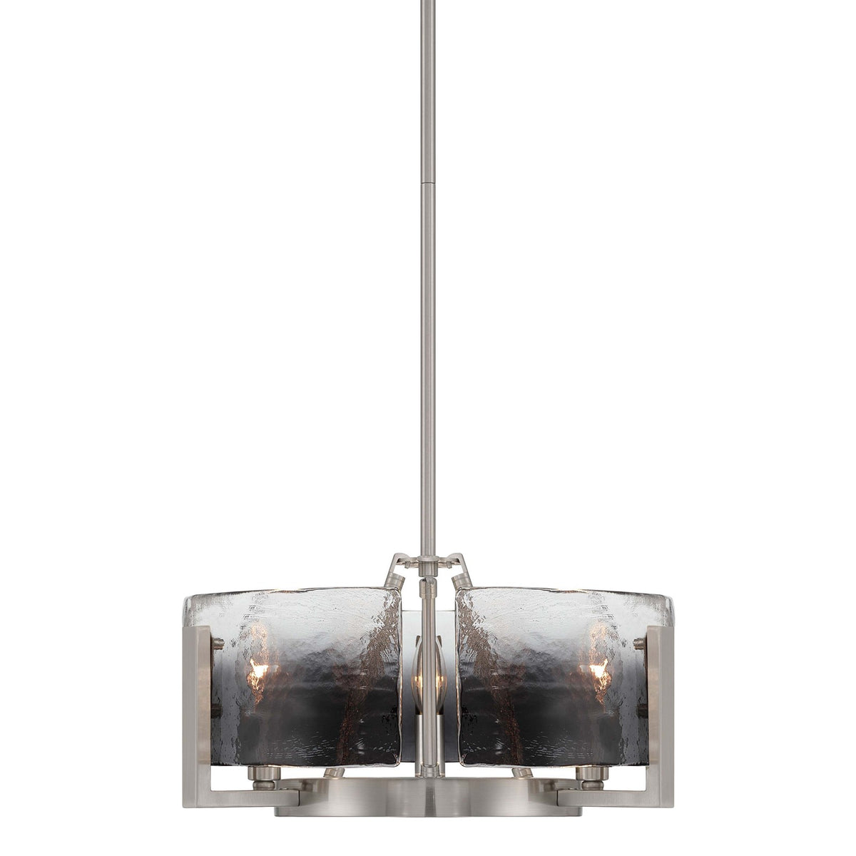 Golden Lighting Aenon 16in 3-Light Chandelier | Rustic Pewter and Smoky Water Glass | Dining Room & Foyer | Model 3164-3 PW-SWG