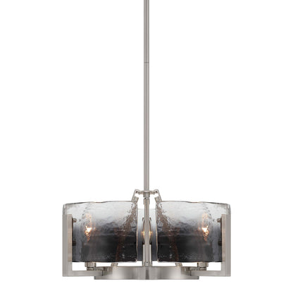 Golden Lighting Aenon 16in 3-Light Chandelier | Rustic Pewter and Smoky Water Glass | Dining Room & Foyer | Model 3164-3 PW-SWG