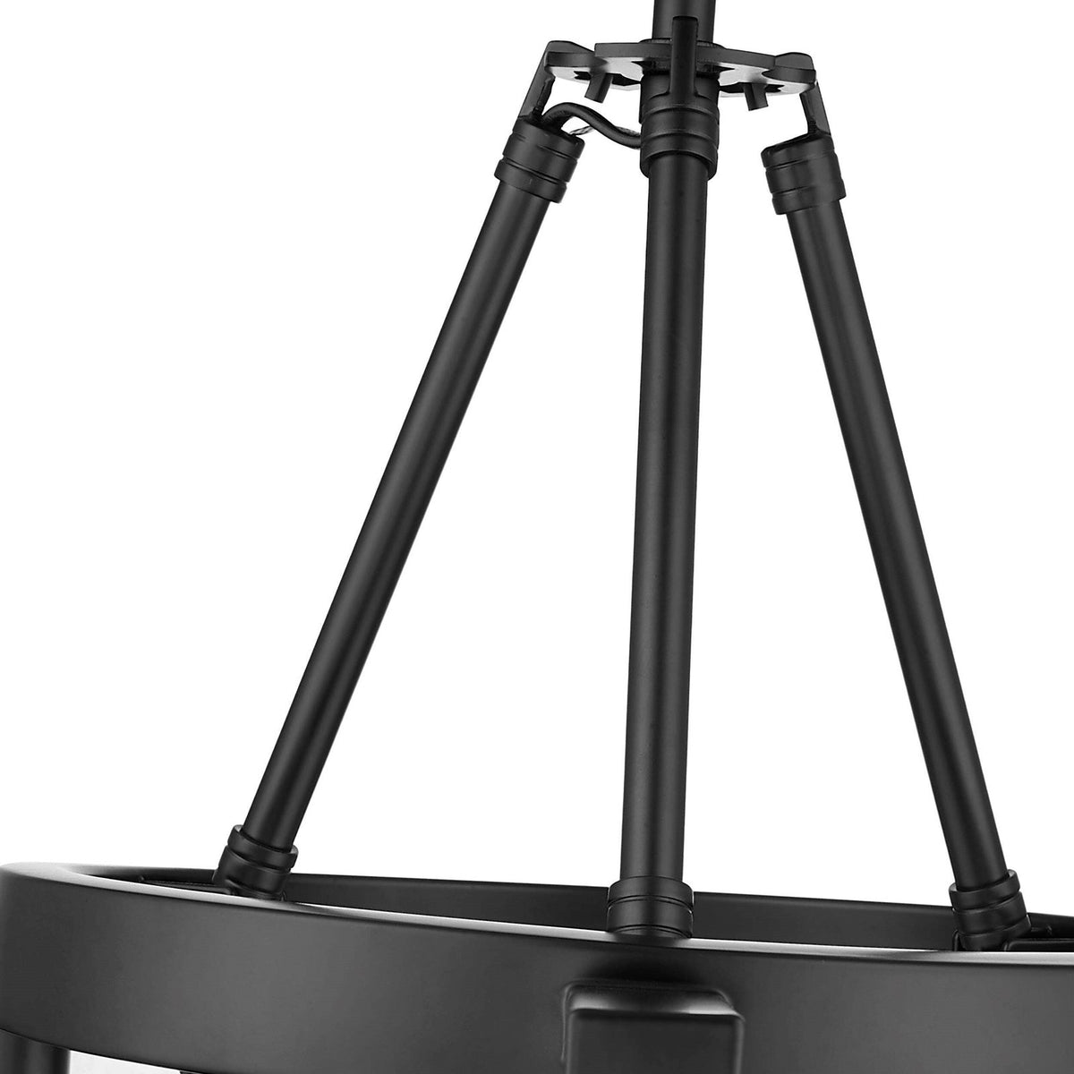 Golden Lighting Aenon 16.5in 3-Light Semi-Flush Mount | Rustic Matte Black and Hammered Water Glass | Entryway & Kitchen | Model 3164-3SF BLK-HWG