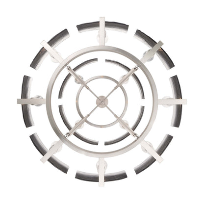 Golden Lighting Aenon 32in 12-Light Chandelier | Rustic Pewter and Smoky Water Glass | Dining Room & Foyer | 32 x 32 x 32 in | Model 3164-4-8 PW-SWG