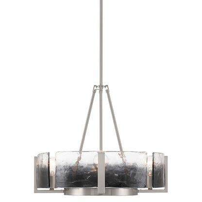 Golden Lighting Aenon 22in 4-Light Chandelier | Rustic Pewter and Smoky Water Glass | Dining Room & Foyer | 22 x 22 x 18.5 in | Model 3164-4 PW-SWG