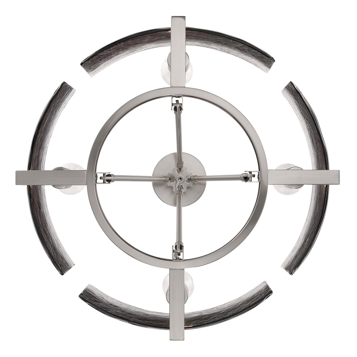 Golden Lighting Aenon 22in 4-Light Semi-Flush Mount | Rustic Pewter and Smoky Water Glass | Dining Room & Foyer | Model 3164-4SF PW-SWG