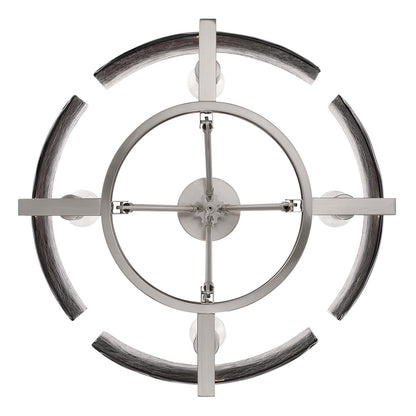 Golden Lighting Aenon 22in 4-Light Semi-Flush Mount | Rustic Pewter and Smoky Water Glass | Dining Room & Foyer | Model 3164-4SF PW-SWG