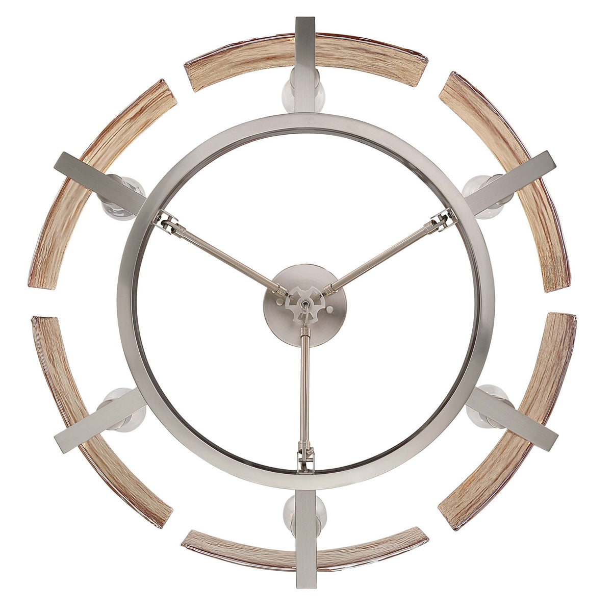 Golden Lighting Aenon 27in 6-Light Semi-Flush Mount | Rustic Pewter and Amber Water Glass | Entryway & Kitchen | Model 3164-6SF PW-AWG