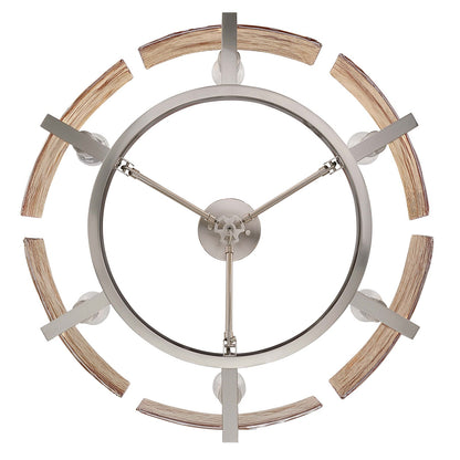 Golden Lighting Aenon 27in 6-Light Semi-Flush Mount | Rustic Pewter and Amber Water Glass | Entryway & Kitchen | Model 3164-6SF PW-AWG