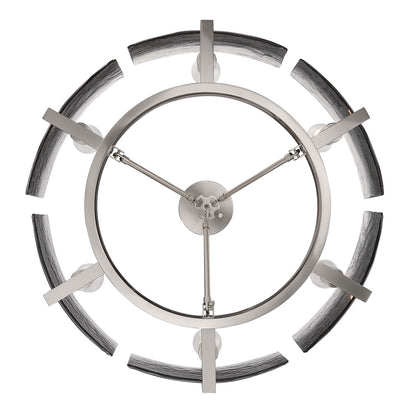 Golden Lighting Aenon 27.75in 6-Light Semi-Flush Mount | Rustic Pewter and Smoky Water Glass | Foyer & Dining Room | Model 3164-6SF PW-SWG