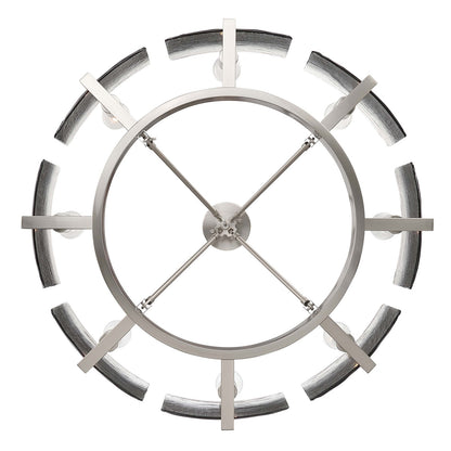 Golden Lighting Aenon 32in 8-Light Semi-Flush Mount | Rustic Lodge Pewter Steel and Smoky Water Glass | Dining Room & Foyer | Model 3164-8SF PW-SWG