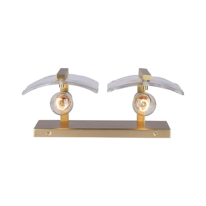 Golden Lighting Aenon 14.25in 2-Light Vanity Light | Rustic Brushed Champagne Brass and Hammered Water Glass | Bathroom | Model 3164-BA2 BCB-HWG