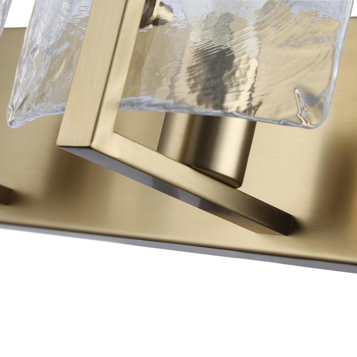 Golden Lighting Aenon 14.25in 2-Light Vanity Light | Rustic Brushed Champagne Brass and Hammered Water Glass | Bathroom | Model 3164-BA2 BCB-HWG