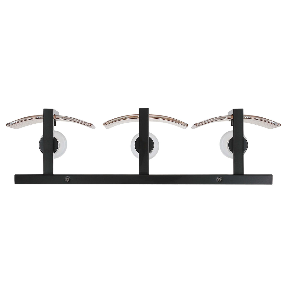 Golden Lighting Aenon 22in 3-Light Vanity Light | Rustic Matte Black and Amber Water Glass | Bathroom | Model 3164-BA3 BLK-AWG