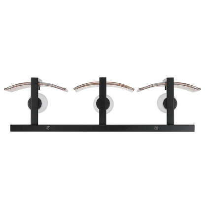 Golden Lighting Aenon 22in 3-Light Vanity Light | Rustic Matte Black and Amber Water Glass | Bathroom | Model 3164-BA3 BLK-AWG