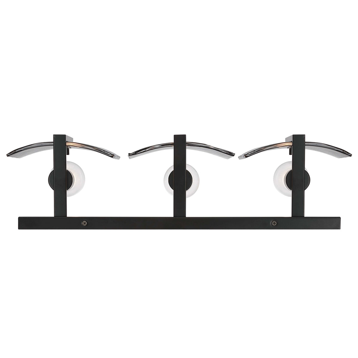 Golden Lighting Aenon 22in 3-Light Vanity Light | Rustic Matte Black and Smoky Water Glass | Bathroom Vanity & Powder Room | Model 3164-BA3 BLK-SWG