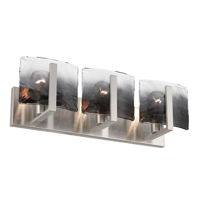 Golden Lighting Aenon 22in 3-Light Vanity Light | Rustic Pewter and Smoky Water Glass | Bathroom Vanity | Model 3164-BA3 PW-SWG