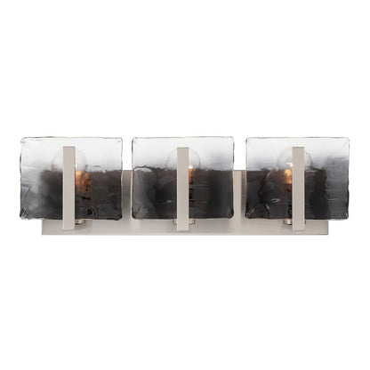 Golden Lighting Aenon 22in 3-Light Vanity Light | Rustic Pewter and Smoky Water Glass | Bathroom Vanity | Model 3164-BA3 PW-SWG