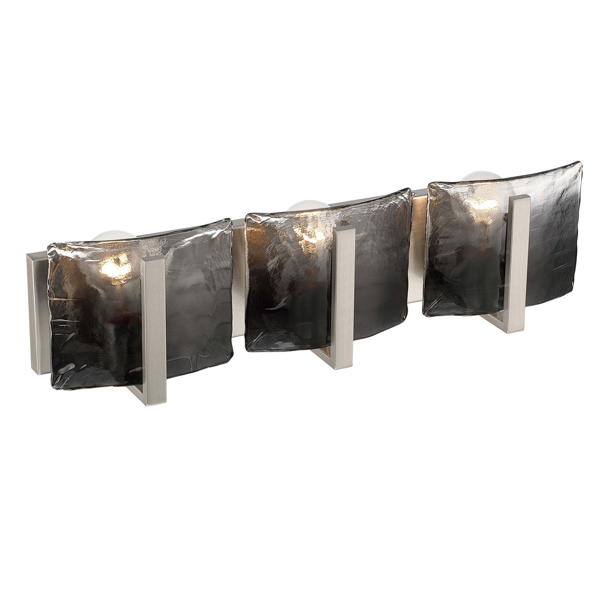 Golden Lighting Aenon 22in 3-Light Vanity Light | Rustic Pewter and Smoky Water Glass | Bathroom Vanity | Model 3164-BA3 PW-SWG