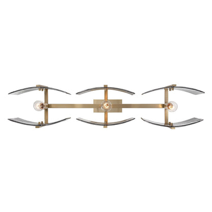 Golden Lighting Aenon 40in 3-Light Island Light | Rustic Brushed Champagne Brass and Smoky Water Glass | Kitchen Island | Model 3164-LP BCB-SWG