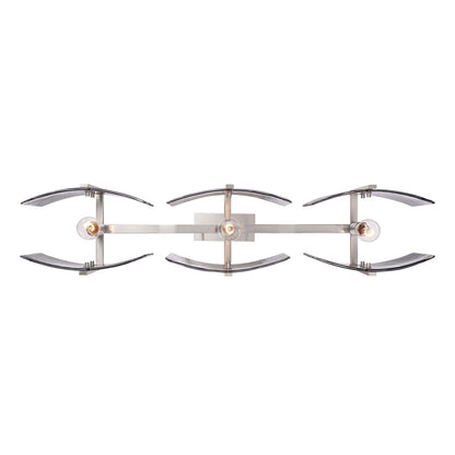 Golden Lighting Aenon 40in 3-Light Island Light | Rustic Pewter and Smoky Water Glass | Kitchen Island | 40.5 x 8.88 x 8.13 in | Model 3164-LP PW-SWG