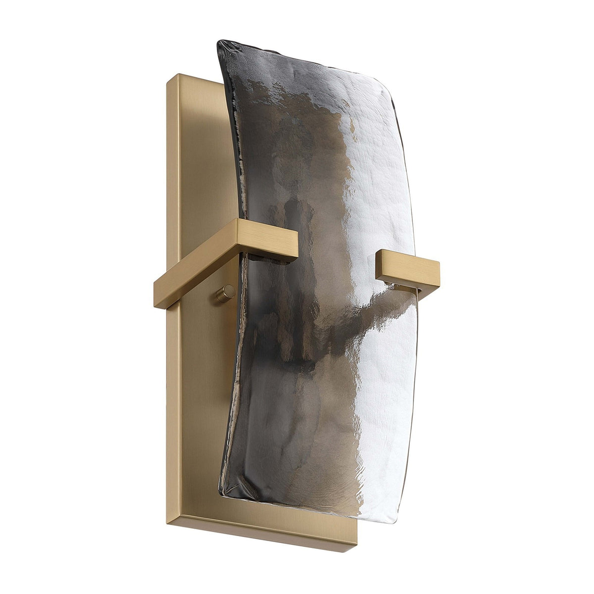 Golden Lighting Aenon 2-Light Wall Sconce | Rustic Brushed Champagne Brass and Smoky Water Glass | Bathroom & Hallway | Model 3164-WSC BCB-SWG