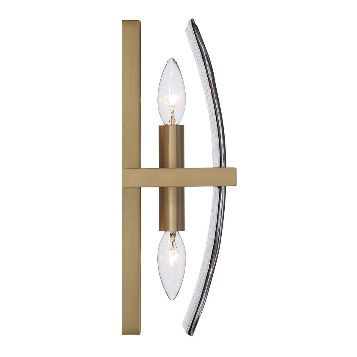 Golden Lighting Aenon 2-Light Wall Sconce | Rustic Brushed Champagne Brass and Smoky Water Glass | Bathroom & Hallway | Model 3164-WSC BCB-SWG