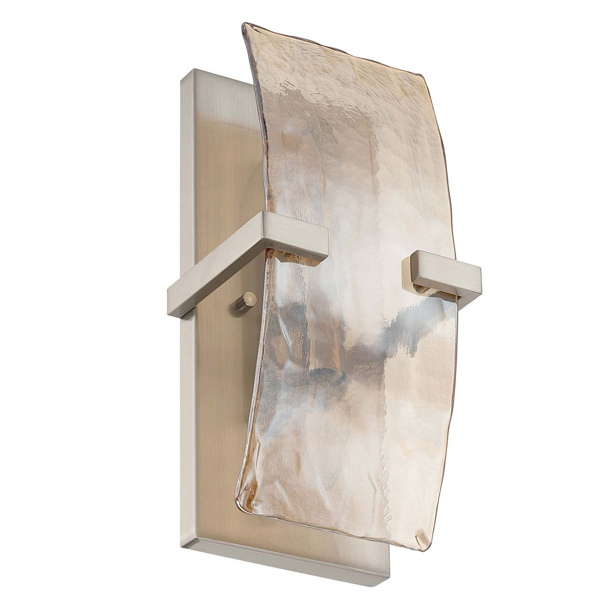 Golden Lighting Aenon 2-Light Wall Sconce | Rustic Pewter and Amber Water Glass | Bathroom & Hallway Accent Light | Model 3164-WSC PW-AWG