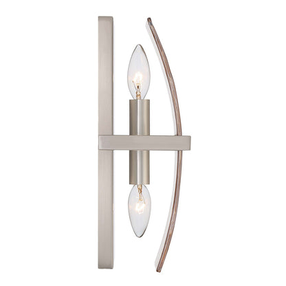 Golden Lighting Aenon 2-Light Wall Sconce | Rustic Pewter and Amber Water Glass | Bathroom & Hallway Accent Light | Model 3164-WSC PW-AWG