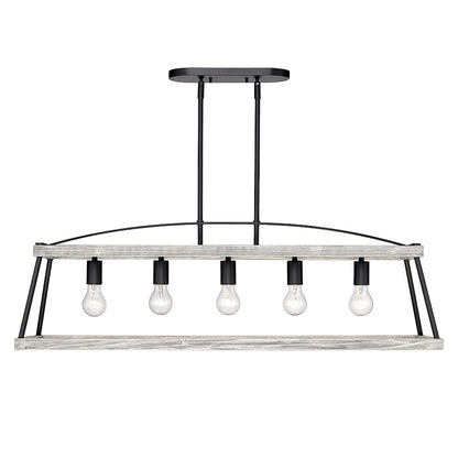5 Light Linear Pendant, Black