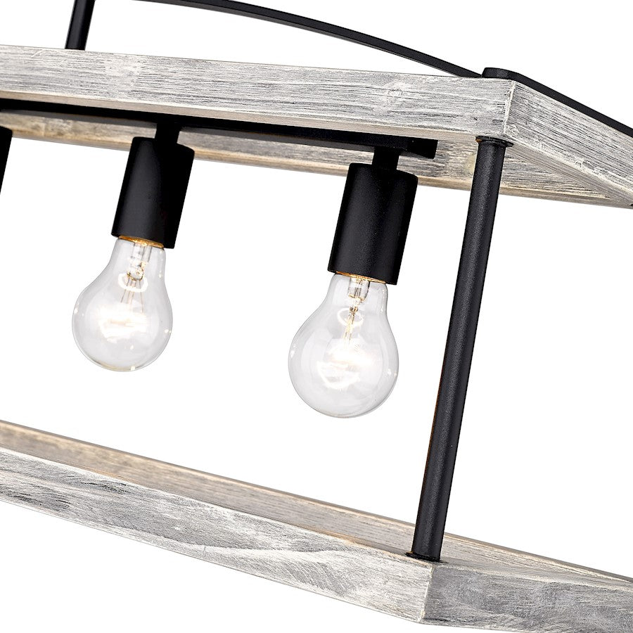 5 Light Linear Pendant, Black