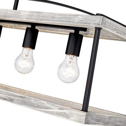 5 Light Linear Pendant, Black