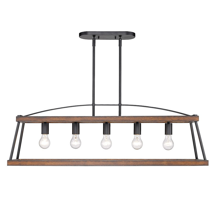 5 Light Linear Pendant, Black
