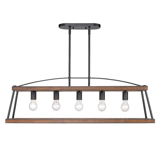 5 Light Linear Pendant, Black