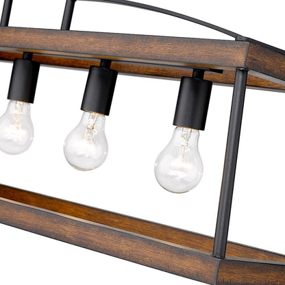 5 Light Linear Pendant, Black