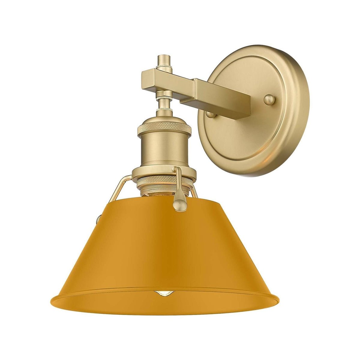 Golden Lighting Orwell 10in 1-Light Wall Sconce | Industrial Brushed Champagne Brass and Auric Yellow Steel | Bathroom Vanity | Model 3306-BA1 BCB-AY