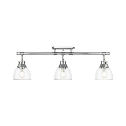 Golden Lighting Duncan 35in 3-Light Semi-Flush Mount | Farmhouse Chrome and Clear Glass | Entryway & Kitchen | Model 3602-3SF CH-CLR