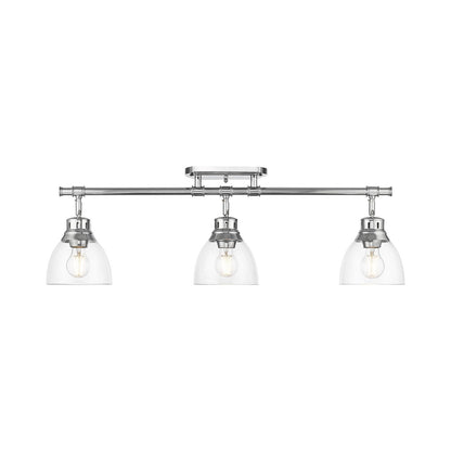 Golden Lighting Duncan 35in 3-Light Semi-Flush Mount | Farmhouse Chrome and Clear Glass | Entryway & Kitchen | Model 3602-3SF CH-CLR