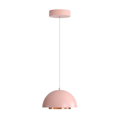 Golden Lighting Solsken 12in 1-Light LED Pendant | Modern Dusty Rose and Aged Copper Steel | Kitchen Island & Dining Room | Model 3632-12 DRS-ACR